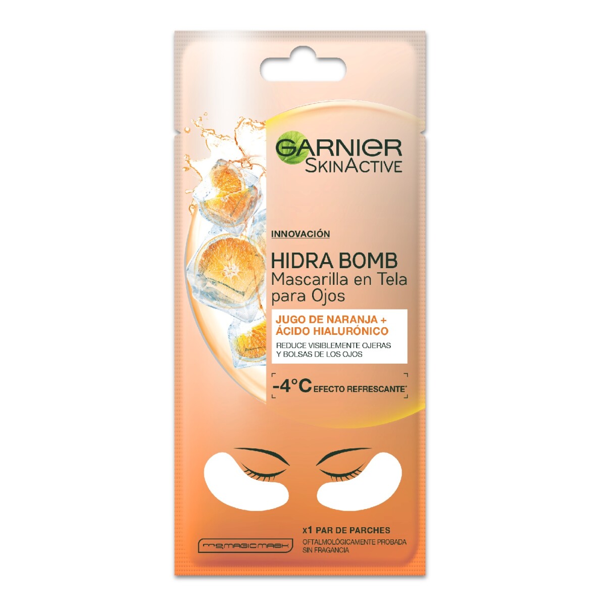 Mascarilla P/ Ojos Garnier Skin Act. Hidra Bomb Orange Juice 