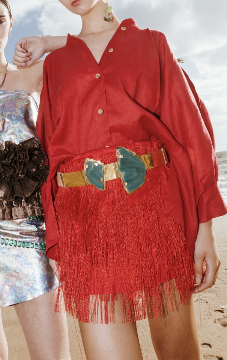 Raphia Skirt - Rojo 