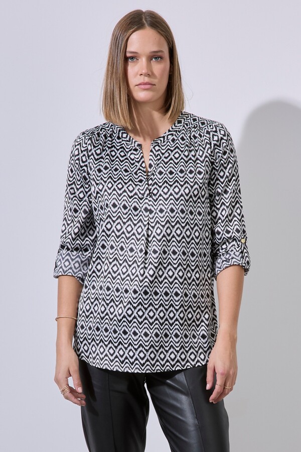 Blusa Printed NEGRO/BLANCO