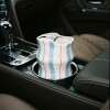 Taza de café de cerámica para viaje a rayas Celeste