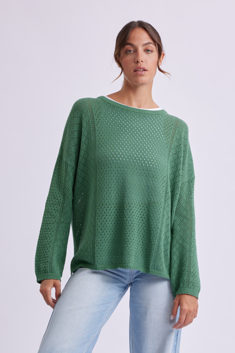 Buzo de punto fantasía Verde