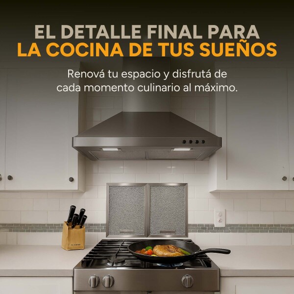 Campana De Cocina Extractor Goldtech 60cm Inoxidable Luz Variante Color Plateado