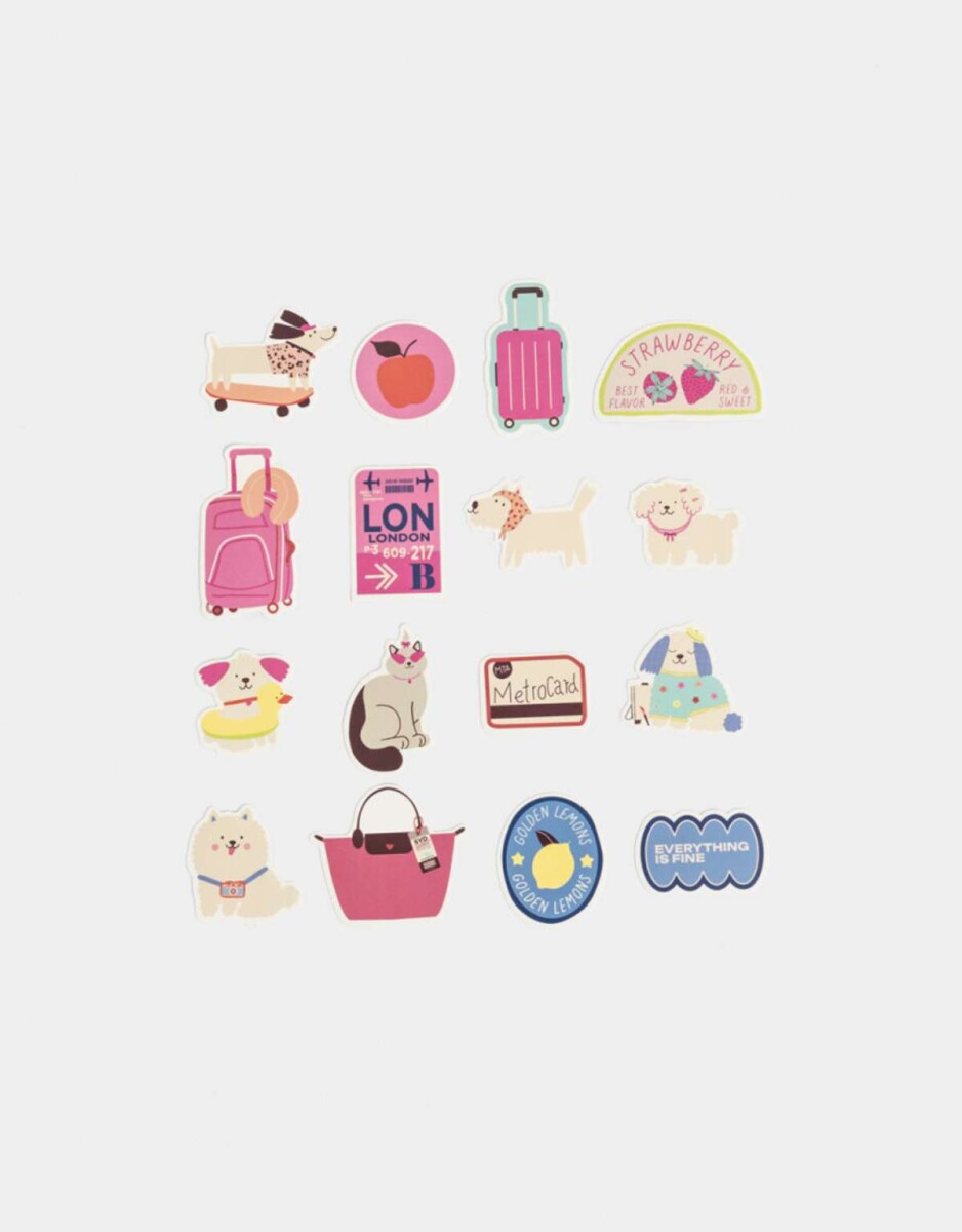 Set De Stickers Para Decorar - Combinacion Multicolor 