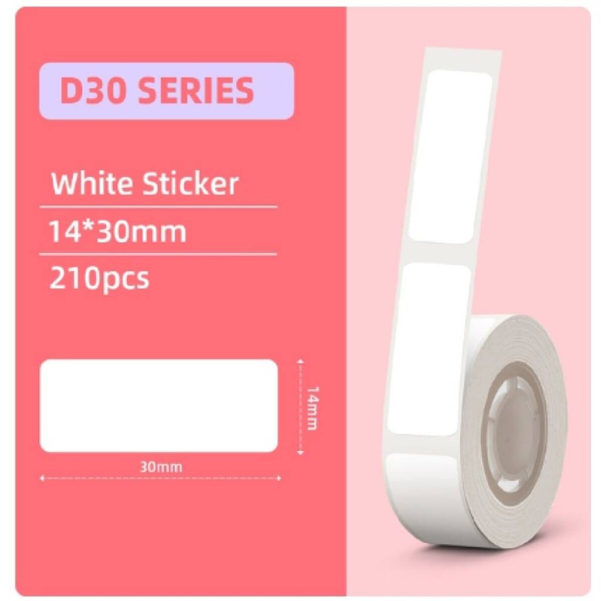 Etiqueta 14mm*30mm blanca impresora D30 210 uds. 