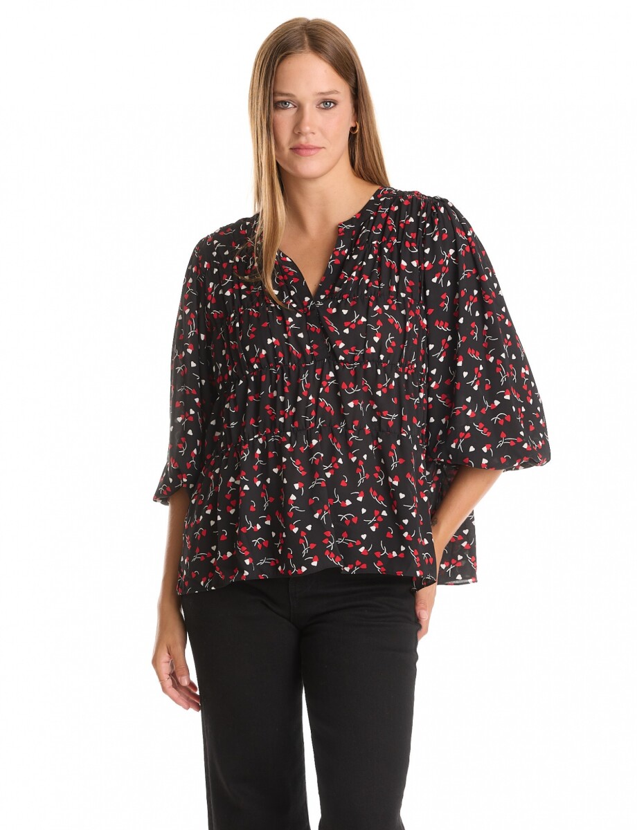 Blusa Print - Negro/multi 