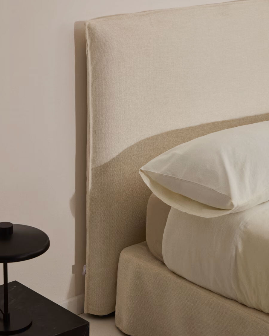 Cabecero desenfundable Jaira de chenilla blanco para cama de hasta 160 cm FSC Mix Credit Cabecero desenfundable Jaira de chenilla blanco para cama de hasta 160 cm FSC Mix Credit