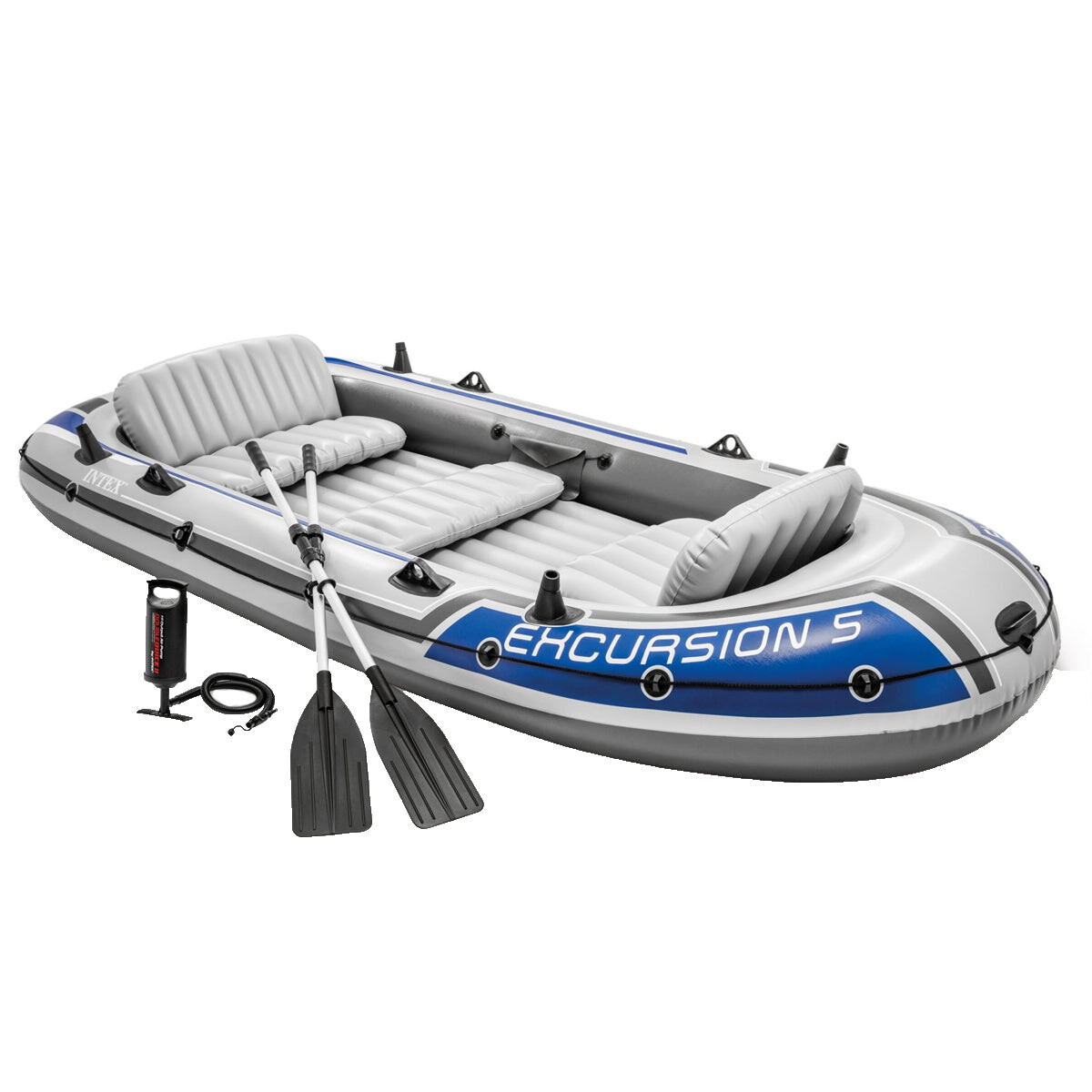 Bote Intex Gomón Inflable 5 Personas Remos Inflador - 1 