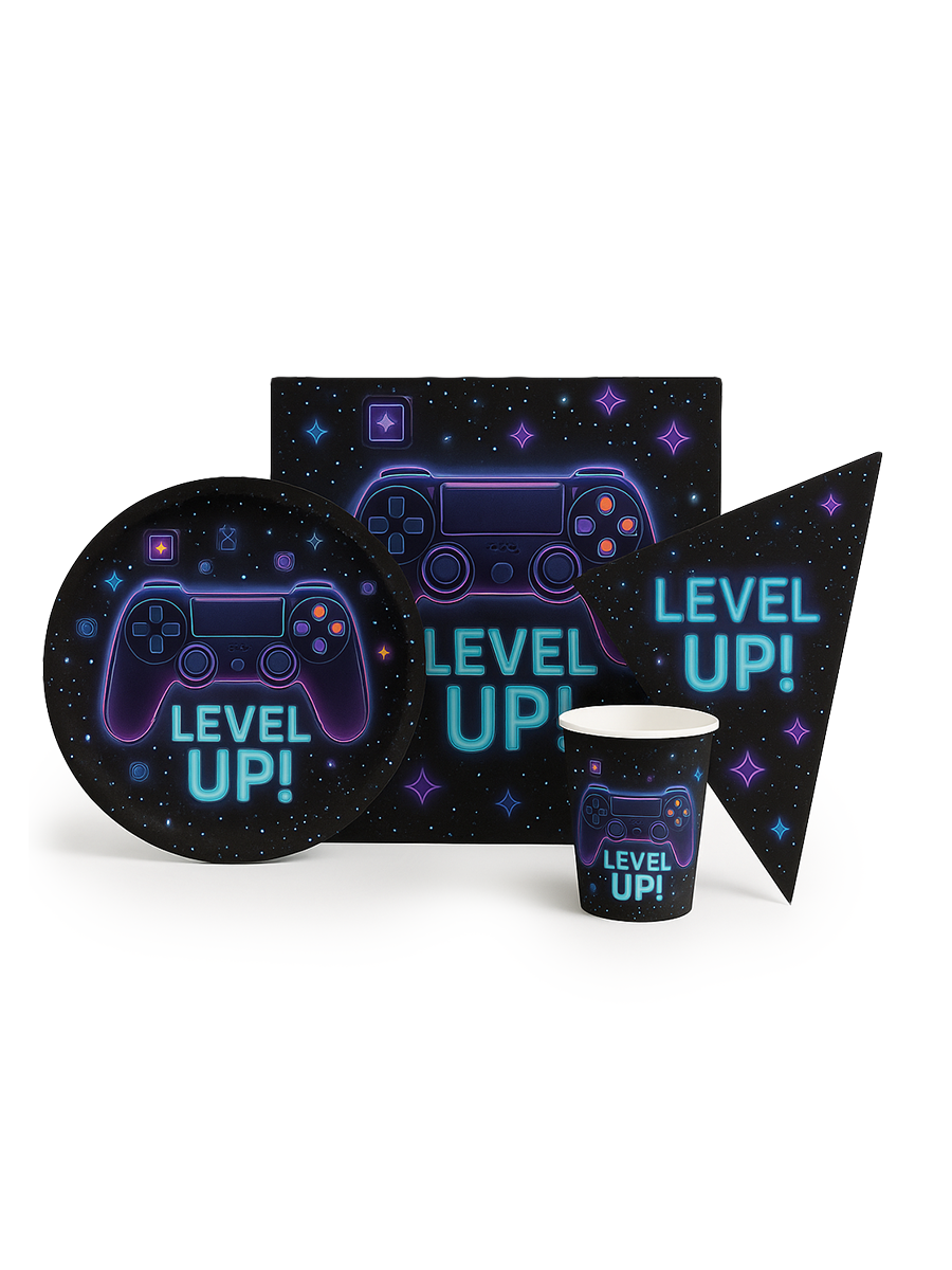 PARTY SET GAMER COMPLETO 38PCS - AZUL 