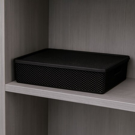 CESTO ORGANIZADOR CON TAPA NEGRO CESTO ORGANIZADOR CON TAPA NEGRO