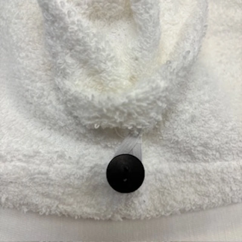 Gorro Turbante de Baño Toalla Seca Pelo Algodón botón negro