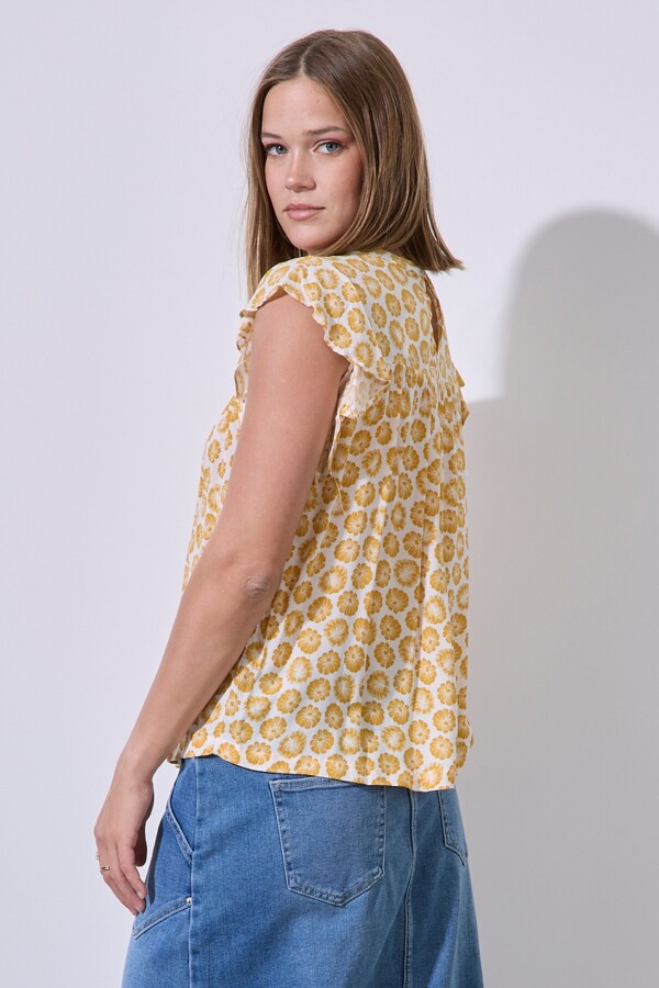 Blusa Manga Volados MULTI/AMARILLO