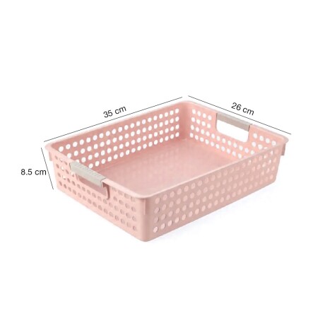 Caja Organizadora Baja Canasto Multiuso Grande en Plástico Rosa