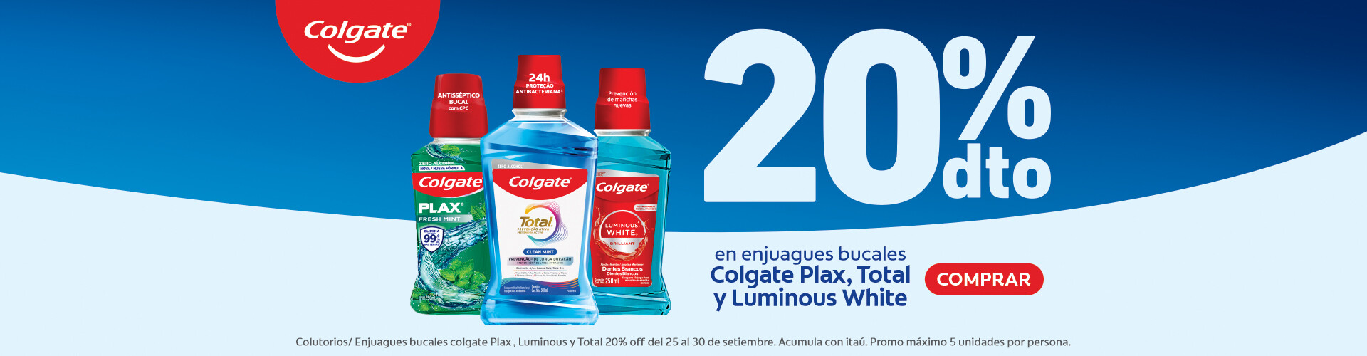 Enjuagues Colgate 20% off