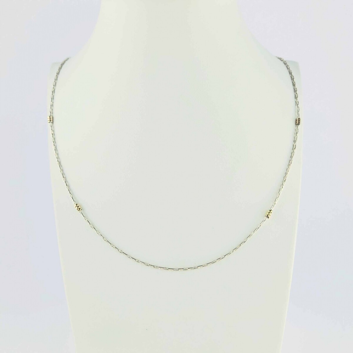 Gargantilla de plata 925 y double en oro 18 ktes, 45 cm. 