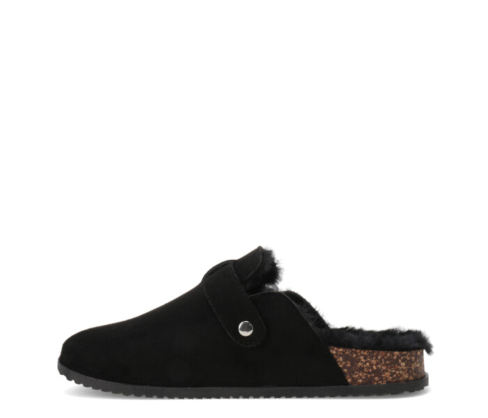 Zuecos de Mujer Miss Carol Lucero Con Interior Peludo Negro