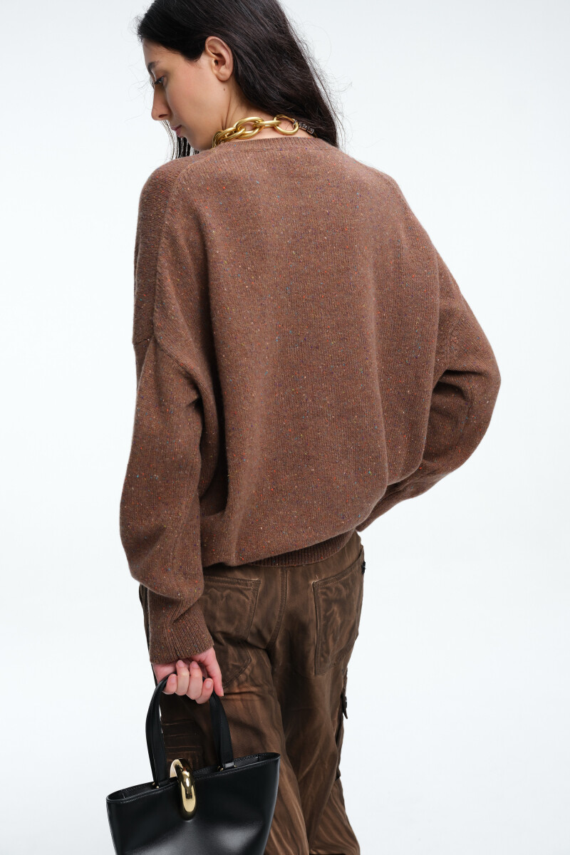 SWEATER CREW Marron