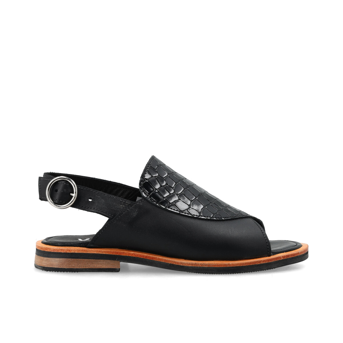 SANDALIAS CUERO - FATIMA - NEGRO 