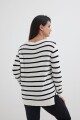 Sweater escote V rayas BLANCO