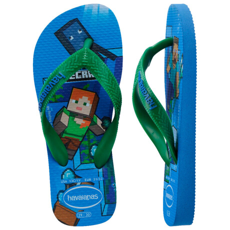 Sandalias de Niño Havaianas Minecraft Azul - Verde