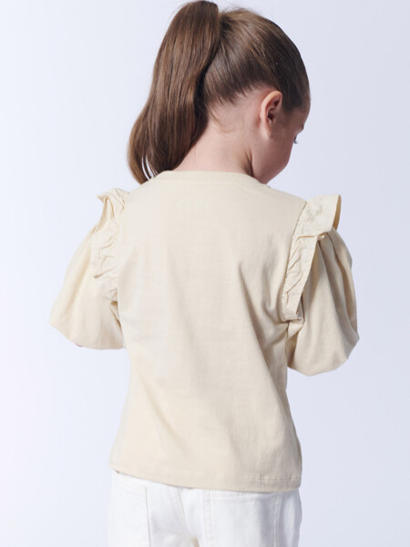 Remera manga balloon Beige