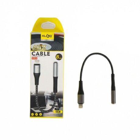 CABLE ADAPTADOR KLGO IPHONE LIGHTNING A 3,5MM AUXILIAR REFORZADO CABLE ADAPTADOR KLGO IPHONE LIGHTNING A 3,5MM AUXILIAR REFORZADO