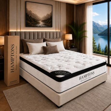 Sommier King HAMPTONS Hybrid Osmium Smart Box Beige