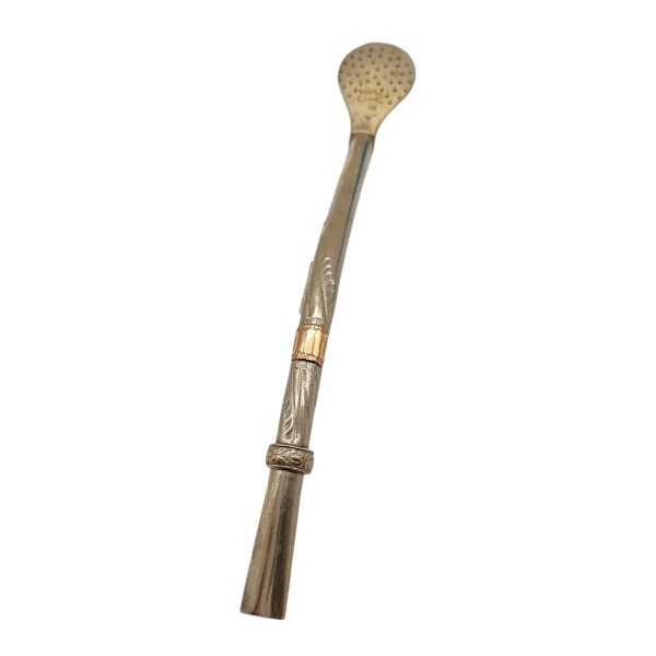 Bombilla criolla - PLATA Y ORO - 28 bmpo28po