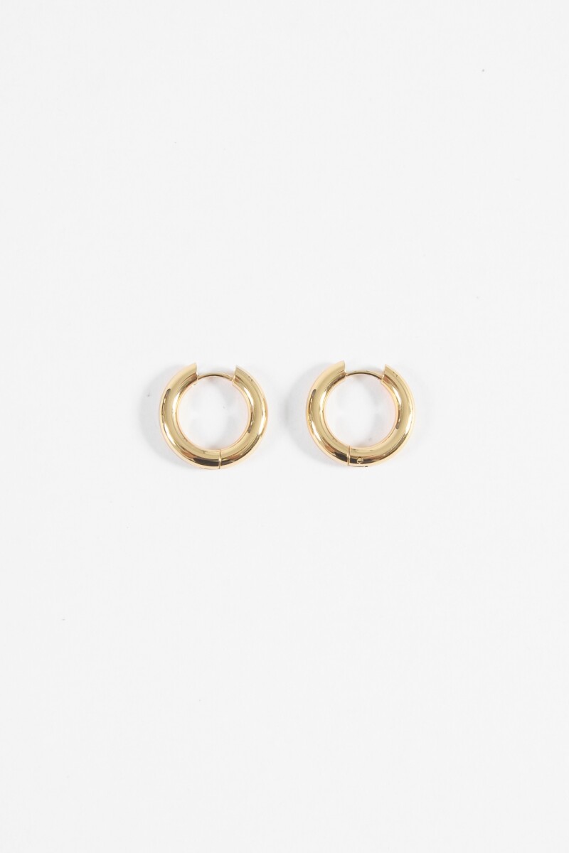 Aros acero grueso small dorado