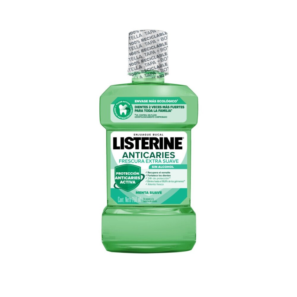 LISTERINE ANTI-CARIES ZERO ALCOHOL 250ML única