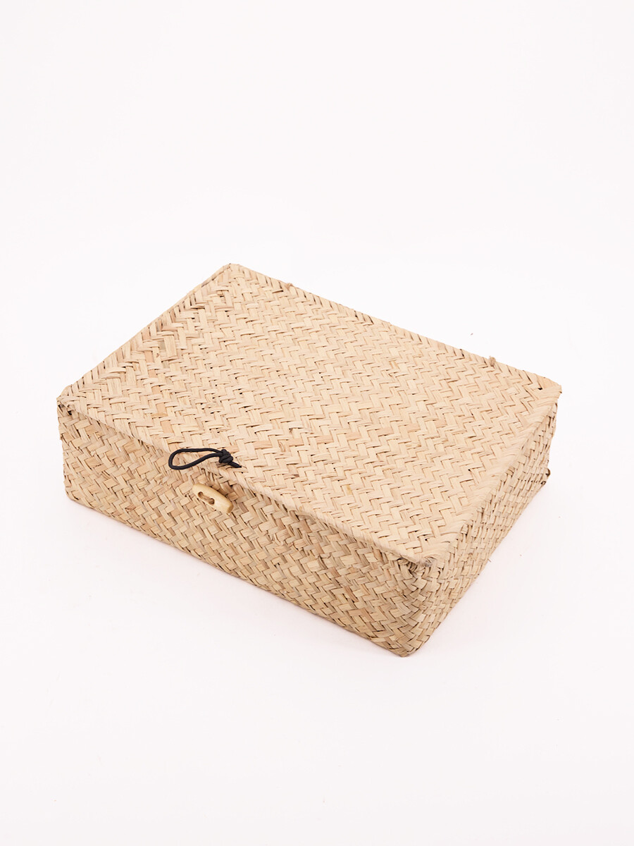 CAJA TEJIDA CON TAPA - NATURAL 