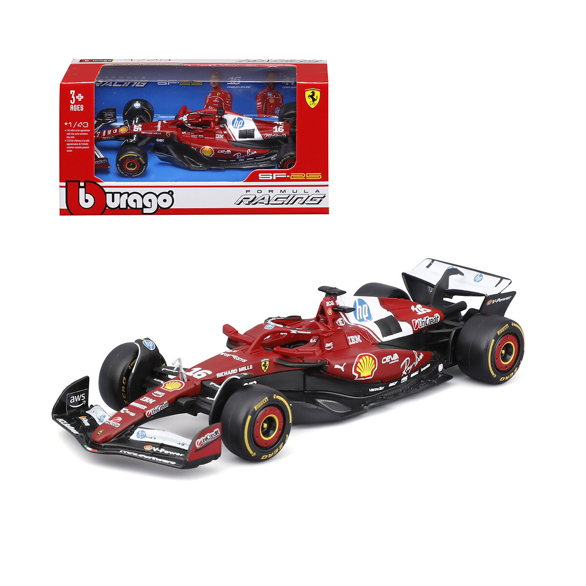 Auto Bburago Formula 1 Ferrari Escala 1:43 - Charles Leclerc 