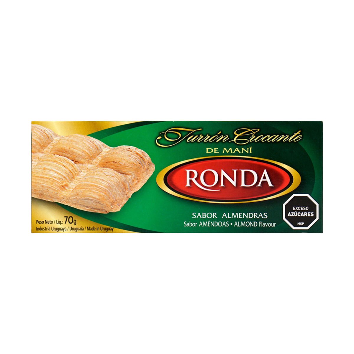 Turron Crocante Ronda Mani 70g Almendras 