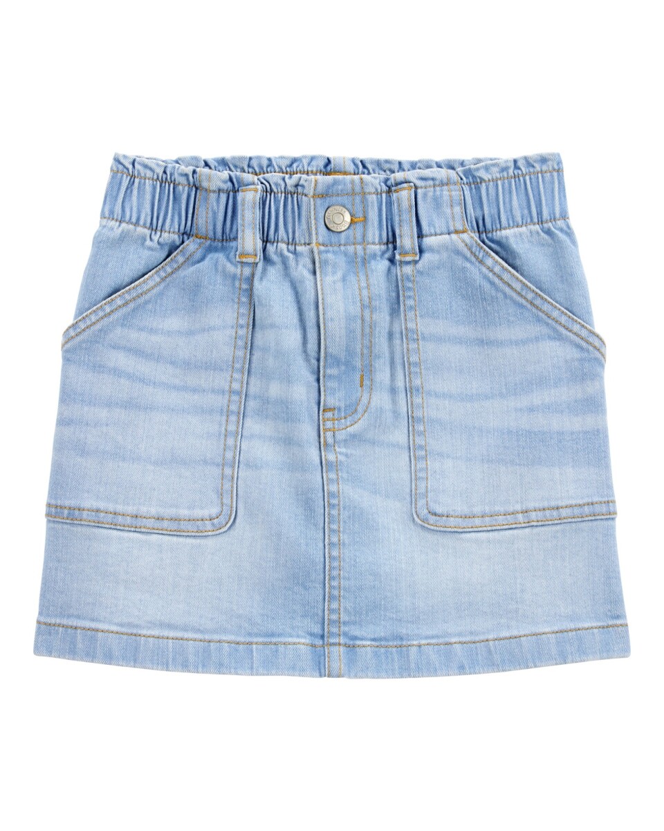 Pollera jean con cintura elástica 
