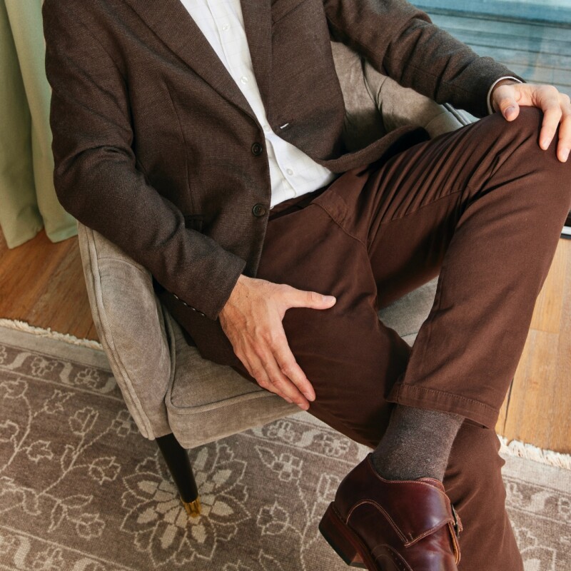 Pantalón de gabardina Chocolate