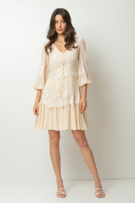 Vestido corto Pilar Beige