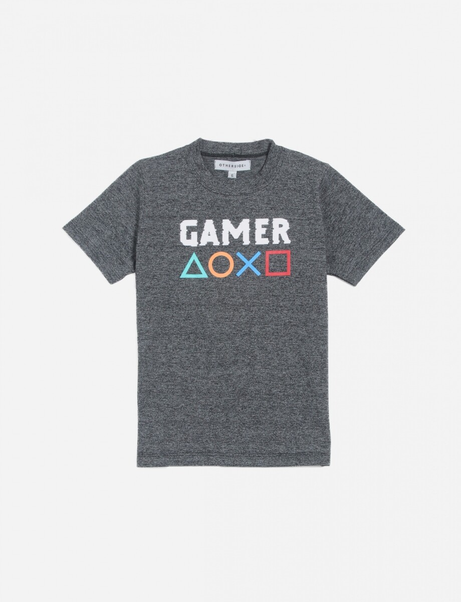 Remera estampa gamer - NEGRO 