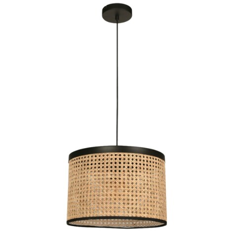 COLGANTE 1L MIMBRE NAT E27 CON BORDE NEGRO COLGANTE 1L MIMBRE NAT E27 CON BORDE NEGRO