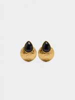 Pendientes Redondos De Resina negro
