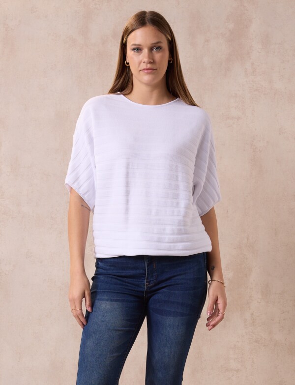 Buzo Dolman Acanalado BLANCO