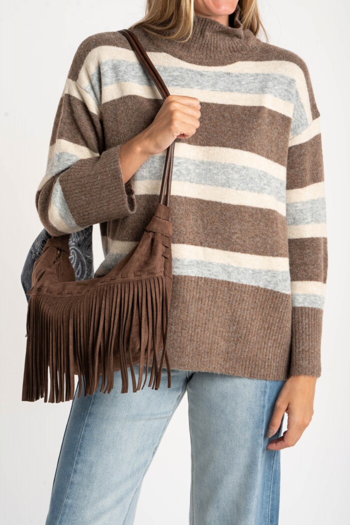 Polera Rayada Marrón