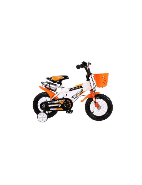 Bicicleta Rodado 12 Con Canasto y Caramañola Naranja