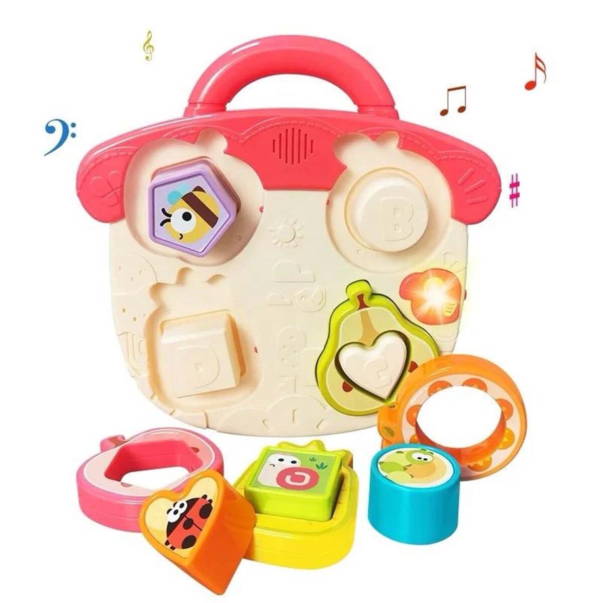 Tablero Encastrable de Actividades Música y Luz Bebé Huanger - Rosa 