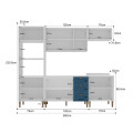 KIT DE COCINA MODELO LAVANDA 5 MÓDULOS CON PUERTA DE VIDRIO BLANCO/AZUL ROYAL Kit De Cocina Modelo Lavanda 5 Módulos Con Puerta De Vidrio Blanco/azul Royal