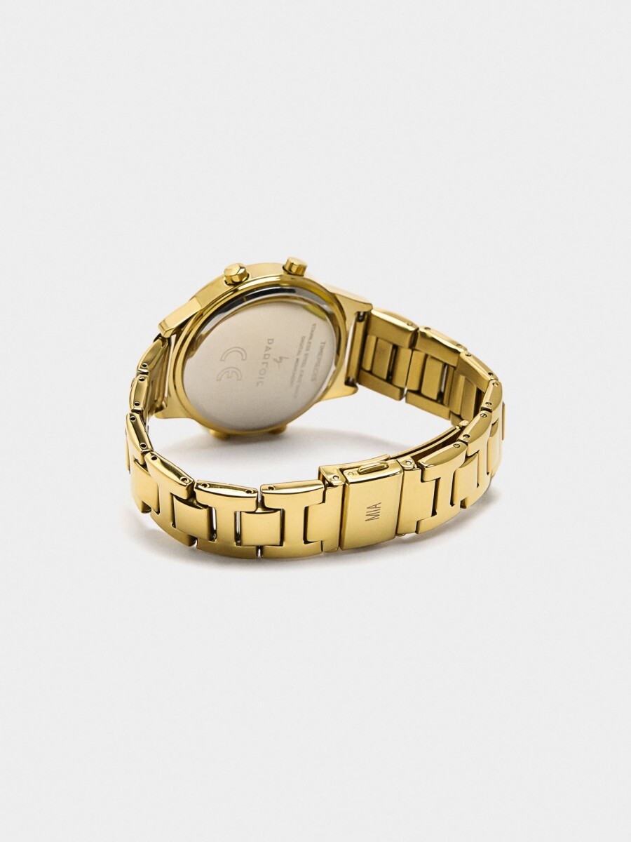 Reloj Digital Con Pulsera De Acero Inoxidable dorado