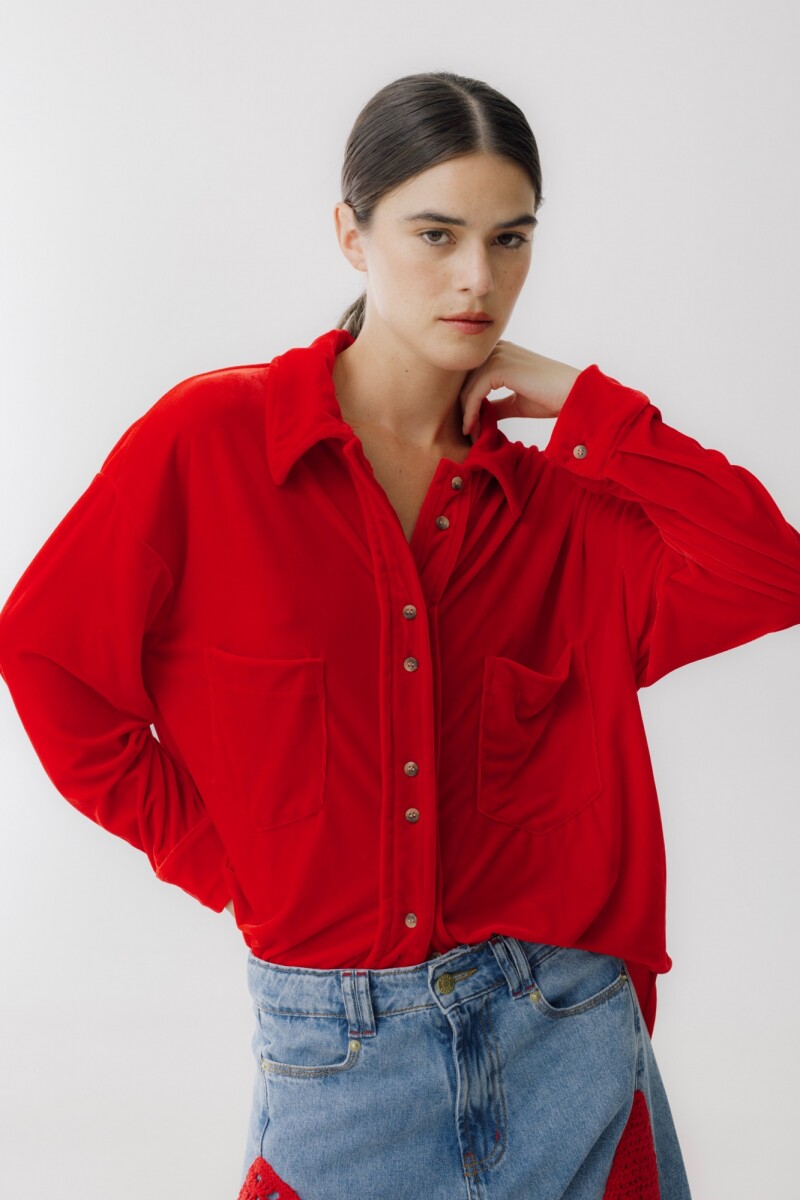CAMISA BIMBA VELVET Rojo