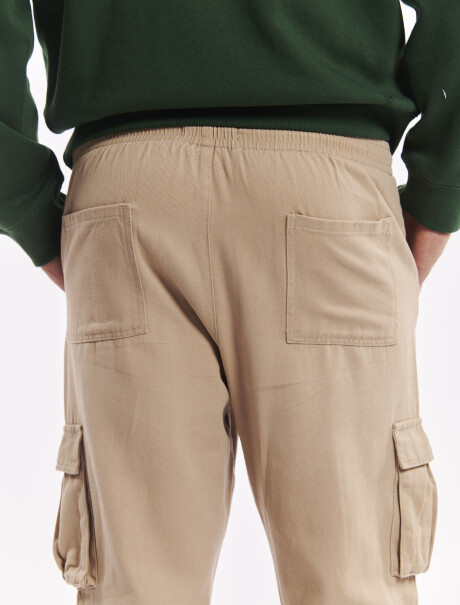 Pantalon cargo beige