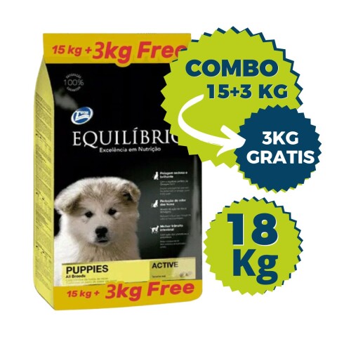 EQUILIBRIO PERROS CACHORROS TODAS LAS RAZAS 15 + 3 KG