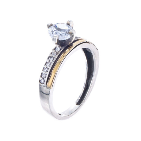 Anillo de plata 925 y double con circonias Anillo de plata 925 y double con circonias