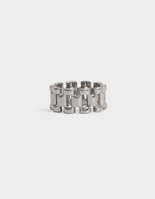 Anillos Medianos y Grandes De metal Anillo De Metal Bold - Plateado