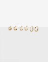Aros Argollas Set Metal Aros Argolla Metal Bañado En Oro - Dorado
